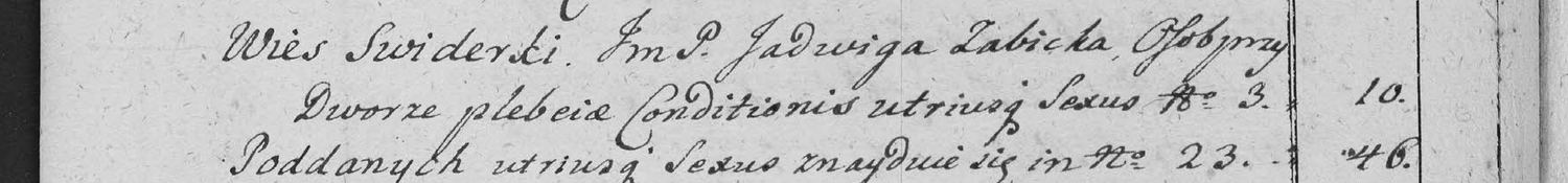 This passage in the manuscript: Wies Swiderki