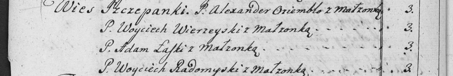 This passage in the manuscript: Wies Szczepanki