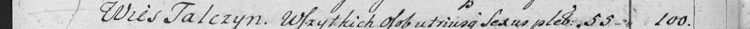 This passage in the manuscript: Wies Talczyn