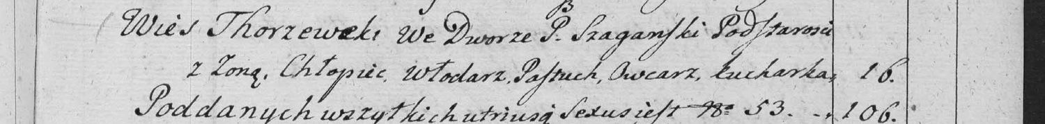 This passage in the manuscript: Wies Thorzeweki