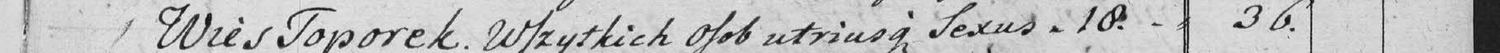 This passage in the manuscript: Wies Toporek