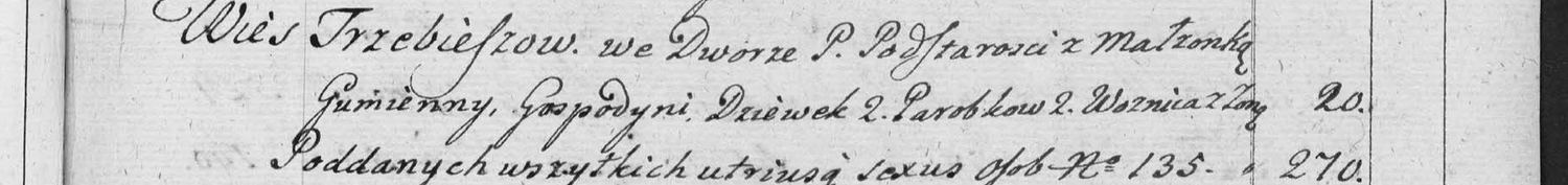 This passage in the manuscript: Wies Trzebieszow