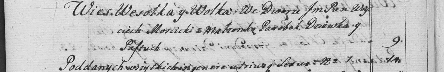 This passage in the manuscript: Wies Wesołka y Wolka
