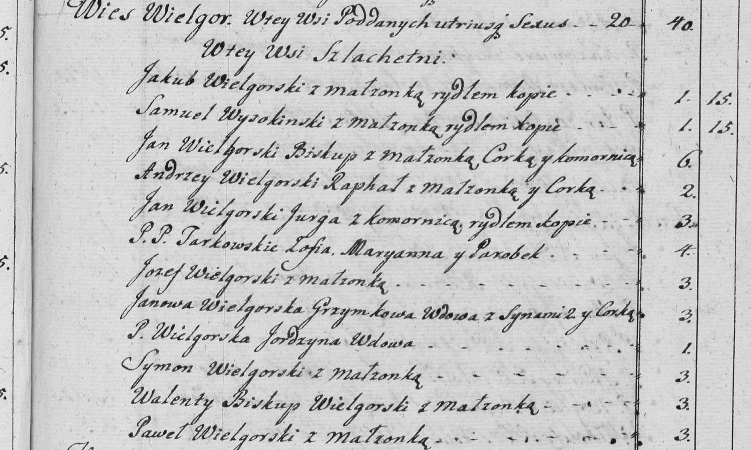 This passage in the manuscript: Wies Wielgor