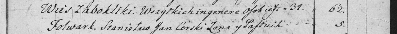 This passage in the manuscript: Wies Zabokliki
