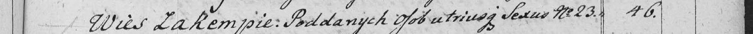 This passage in the manuscript: Wies Zakempie