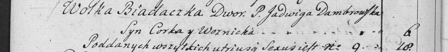 This passage in the manuscript: Wolka Biadaczka
