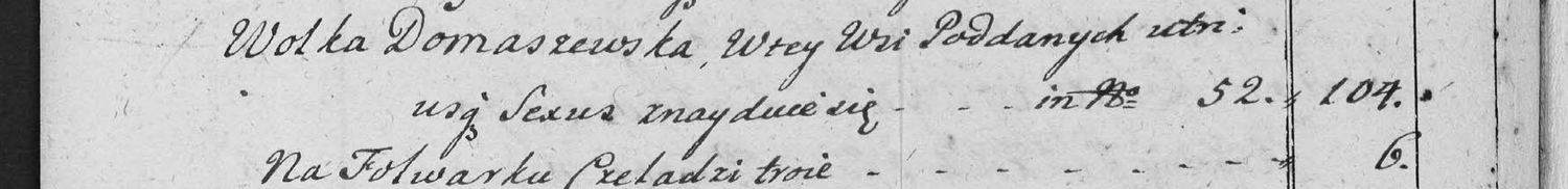 This passage in the manuscript: Wolka Domaszewska