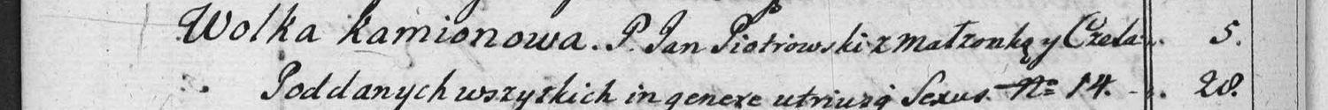 This passage in the manuscript: Wolka Kamionowa
