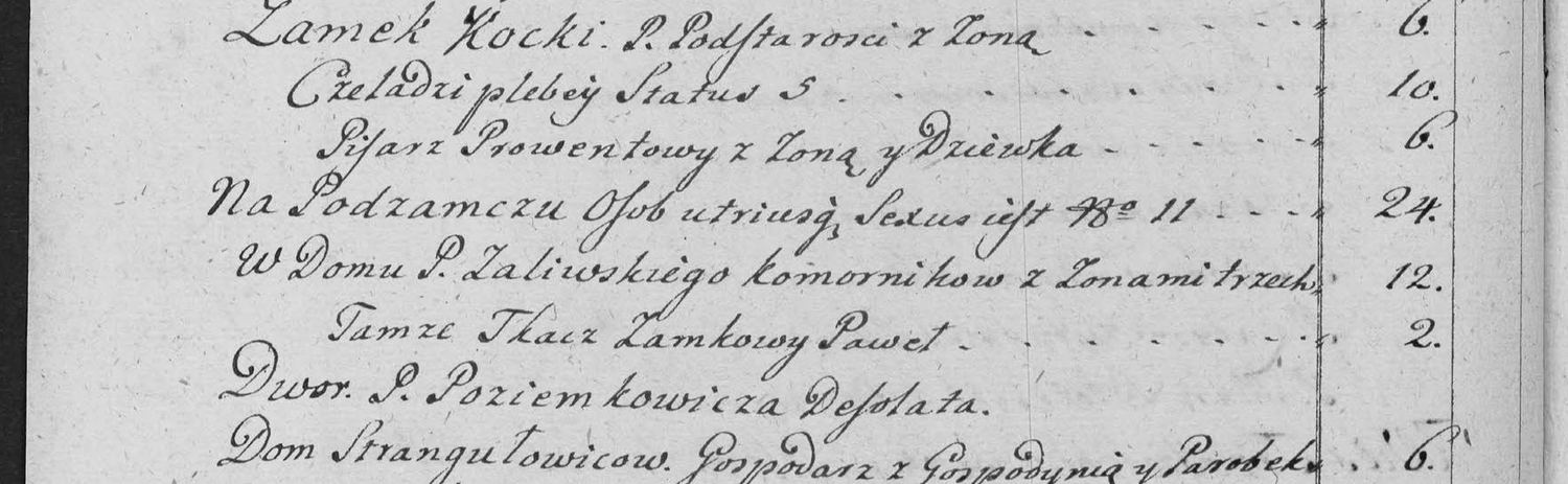 This passage in the manuscript: Zamek Kocki