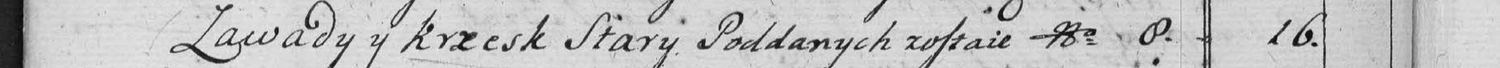 This passage in the manuscript: Zawady y Krzesk Stary